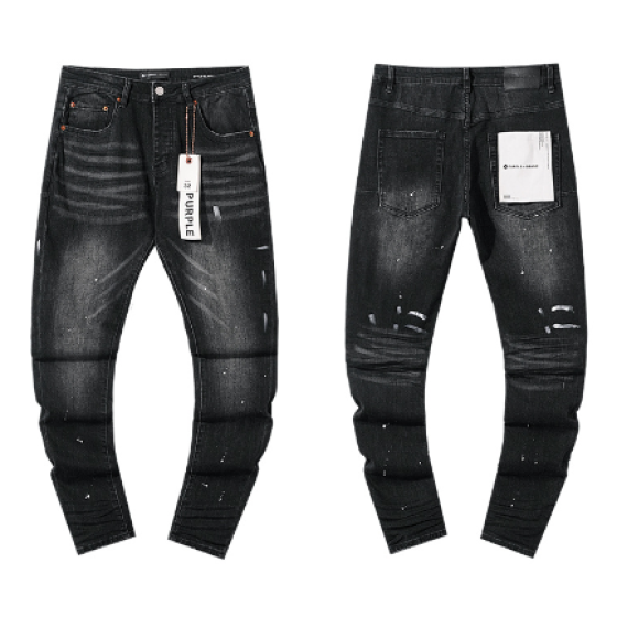 Black Washed Slim Denim Jeans with White Paint Splatter